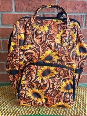 NWT Baby Backpack Diaper Bag with Sunflowers